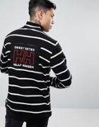 Sweet Sktbs X Helly Hansen 1/4 Zip Striped Sweatshirt With Back Print - Black