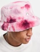 Asos Design Care Bears Bucket Hat In Pink Faux Fur With Embroidery