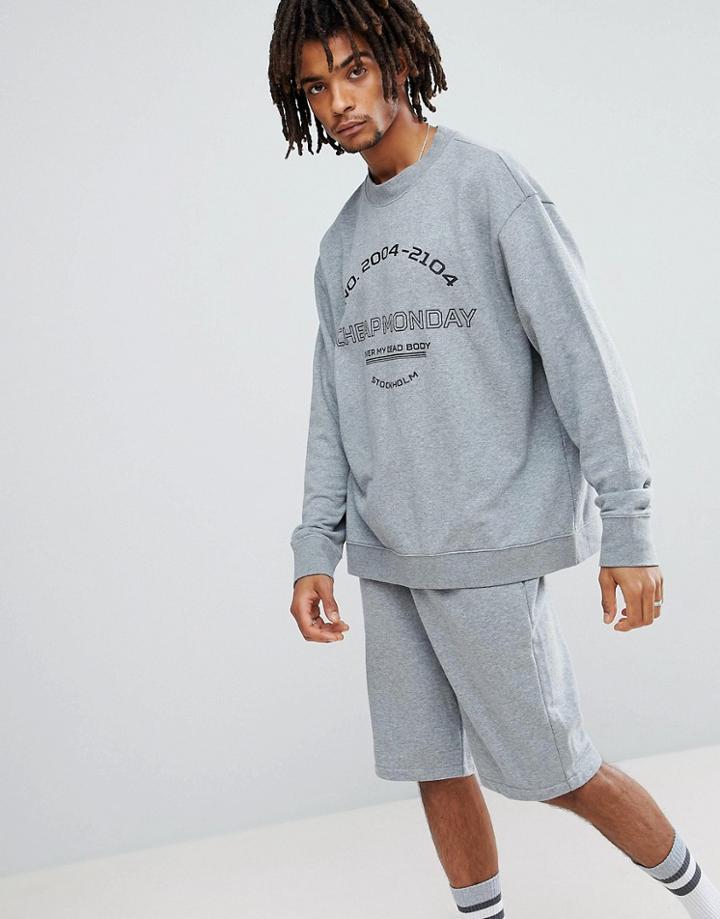 Cheap Monday Victory Sports Logo Sweatshirt - Gray