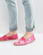 Asos Canvas Espadrilles In Pink Tie Dye - Pink