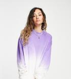 Collusion Unisex Oversized Sweatshirt In Reverse Fabric Purple Ombre Set