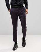 Burton Menswear Skinny Jacquard Suit Pant - Purple