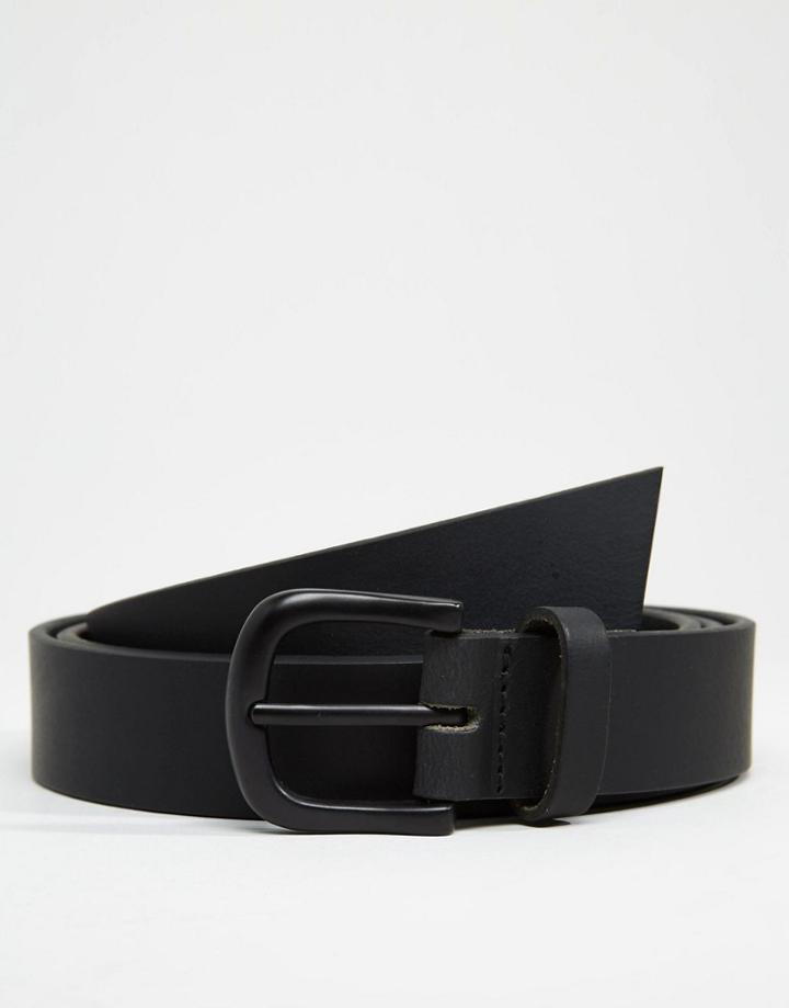 Asos Long Ended Leather Belt - Black