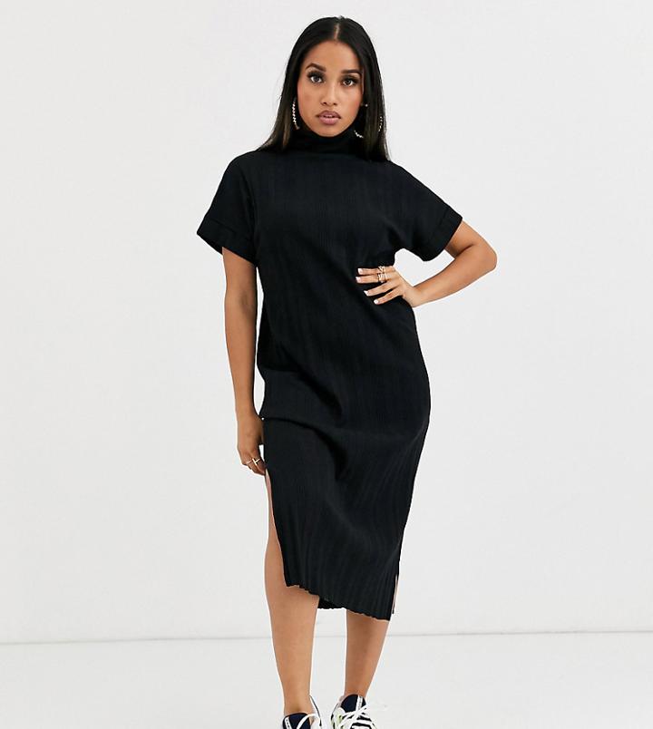 Asos Design Petite Extreme Rib Midi T Shirt Dress