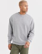 Asos Design Oversized Sweatshirt In Gray Marl With Gold Neck Zips