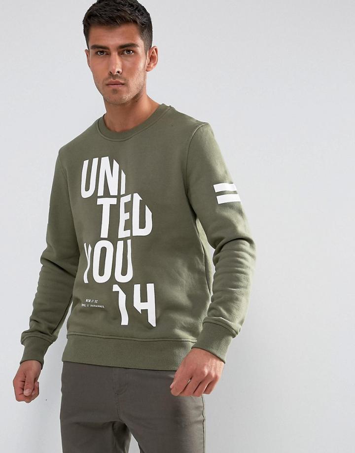 Jack & Jones Sliced Logo Sweatshirt - Green