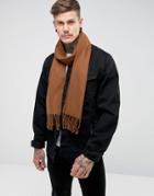 Asos Woven Scarf In Tobacco - Brown