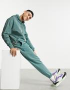 Asos Design Two-piece Oversized Sweatpants In Green Acid Wash