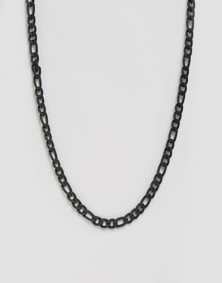 Asos Chunky Chain Necklace In Matt Black - Black
