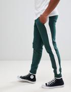 New Look Joggers With Side Stripe In Green - Green