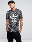 Adidas Originals Soccer Print T-shirt In Black Bq1864 - Black