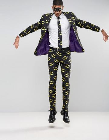 Opposuits Slim Batman Suit + Tie - Black