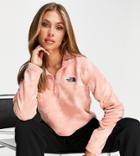 The North Face 100 Glacier Quarter Zip Cropped Fleece In Pink Tie Dye - Exclusive To Asos-neutral