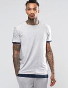 Asos Loungewear Skater T-shirt With Stepped Hem In Navy - Gray