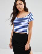 Motel Tam Crop Top In Stripe