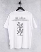 Only & Sons Organic Cotton Oversized Slub T-shirt With Back Print In White
