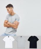 Abercrombie & Fitch 3 Pack V-neck T-shirt Icon Logo In White/gray/black - Multi