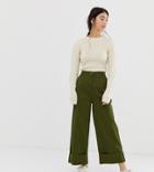 Asos Design Petite Chino Pants With Straight Leg-green