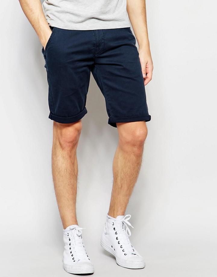 Lindebergh Chino Shorts In Navy - Navy