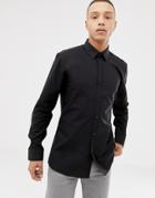 Hugo Elisha01 Extra Slim Fit Poplin Shirt In Black - Black