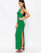 Club L Cross Back Maxi Dress - Emerald Green