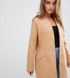 Missguided Petite Tailored Formal Coat In Camel - Brown