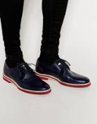 Ted Baker Brixxby Derby Shoes In Blue Leather - Blue