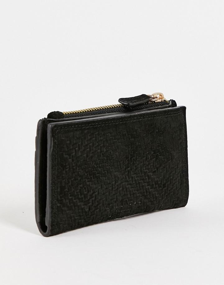Urbancode Embossed Weave Suede Wallet In Black