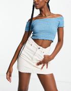Topshop Set Cord Mini Skirt In Ecru-neutral