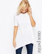 Asos Petite Top With Dip Back In Oversized Fit - Black