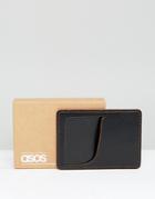 Asos Leather Card Holder With Contrast - Black