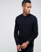 New Look Tuck Stitch Sweater In Navy - Navy