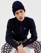 Champion Reverse Weave 1/4 Zip Sweatshirt With Small Logo In Navy - Navy