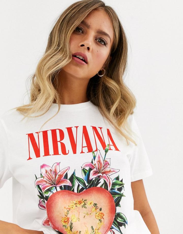 Asos Design T-shirt With Vintage Nirvana Print In Organic Cotton