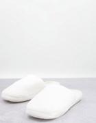 Truffle Collection Soft Mule Slippers In Cream-white