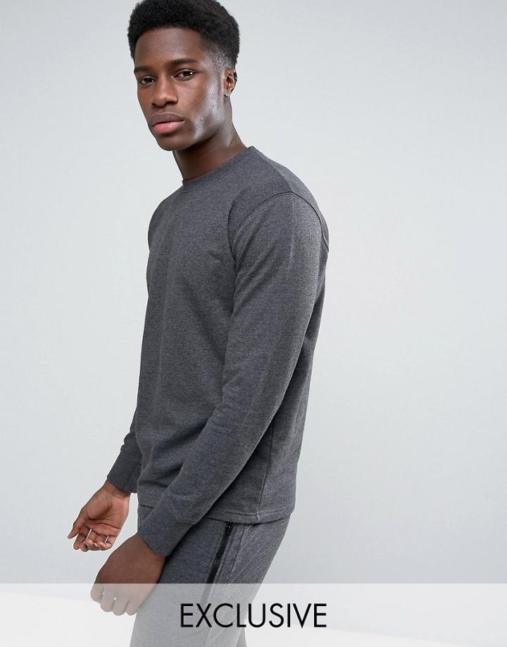 Nocozo Long Sleeve Sweat Top With Crew Neck - Black