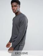 Nocozo Long Sleeve Sweat Top With Crew Neck - Black