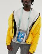 Asos Design Iridescent Neck Wallet With Lanyard - Clear