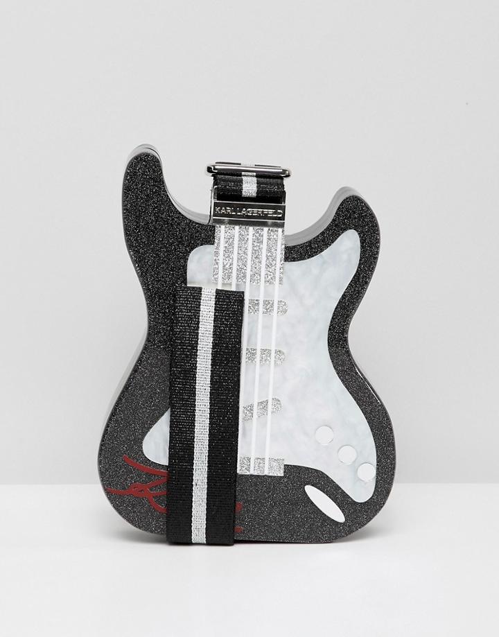 Karl Lagerfeld Guitar Minaudiere Box Bag - Black