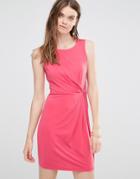 Lavand Asymmetric Gather Panel Dress - Pink