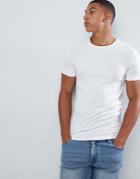 Asos Design Organic Muscle Fit T-shirt With Crew Neck In White - White