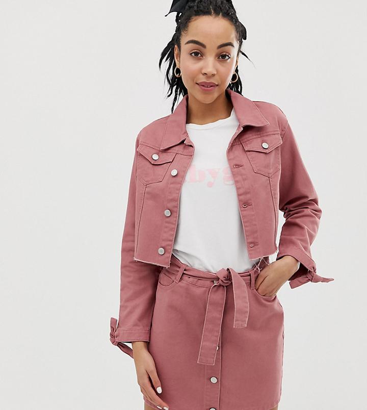Urban Bliss A-line Denim Mini Skirt With Tie Waist Detail