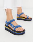 Teva Flatform Universal Chunky Sandals In Unicorn Blue-blues