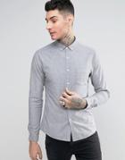Asos Casual Skinny Oxford Shirt - Navy
