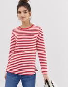 Asos Design Cute Long Sleeve T-shirt In Stripe - Multi