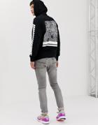 Jack & Jones Core Hoodie With Front And Back Print-black