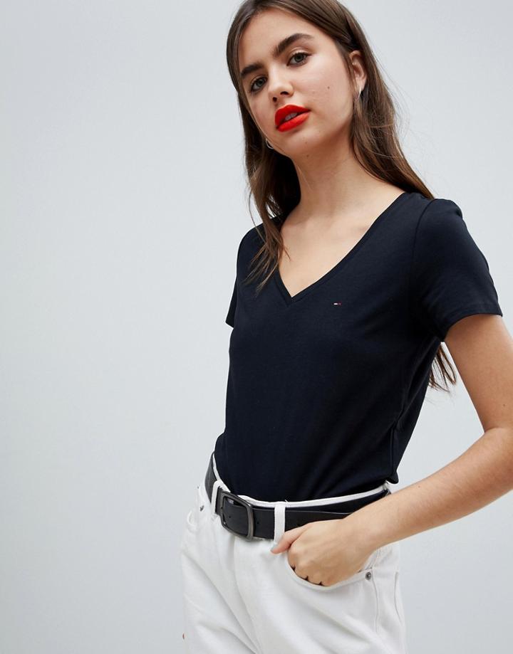 Tommy Jeans Stretch Jersey T-shirt - Black