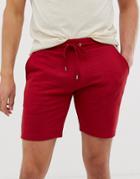 Asos Design Jersey Skinny Shorts In Bright Red - Red