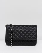 Pieces Stitched Cross Body Bag - Black