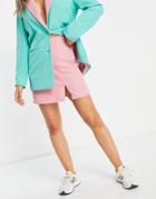 Annorlunda A Line Mini Skirt With Thigh Split - Part Of A Set-pink